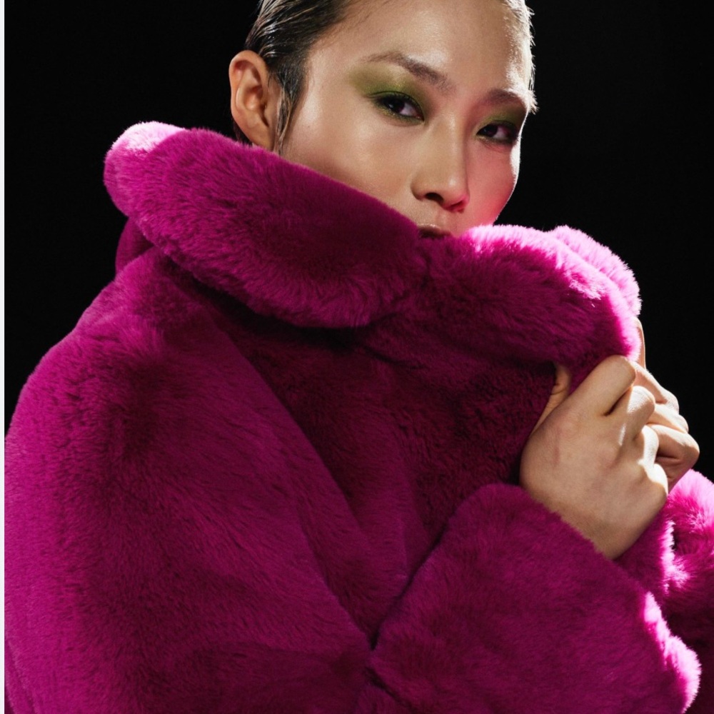 Apparis Milly Coat in Confetti Pink Medium